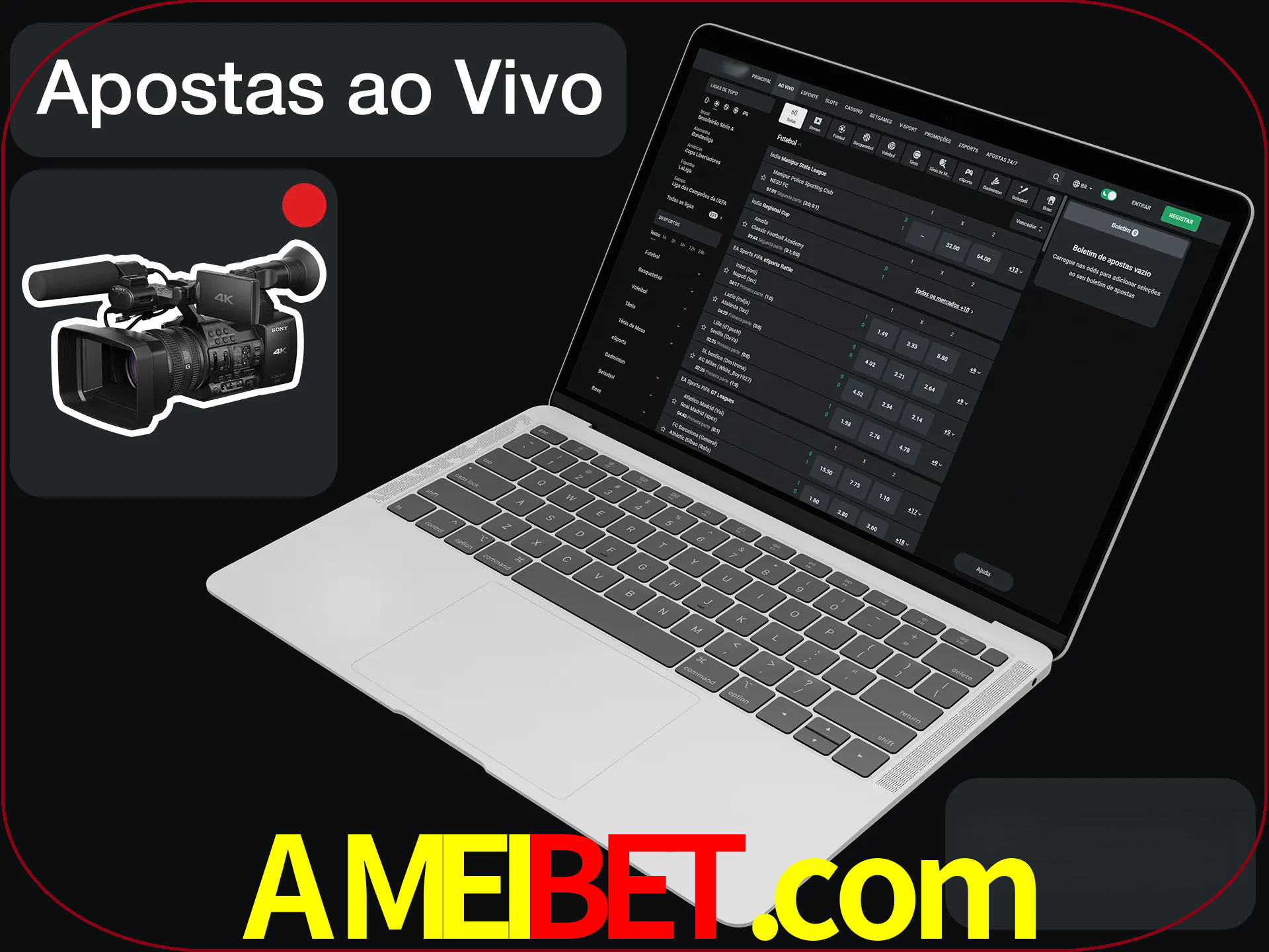 Aposte em formato ao vivo em nosso site.